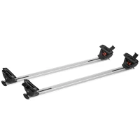HOMCOM 2 barres de toit de voiture verrouillables 4 clés fournies alliage d'aluminium 123,6 x 15 x 15 cm - charge max. 100 kg - argenté et noir(m-11)