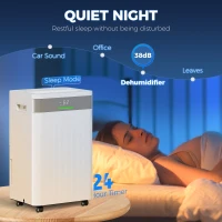 HOMCOM Osuszacz powietrza, zbiornik 4,5 litra, timer 24h, wyświetlacz LED, plastik, biały(m-4)