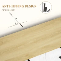 HOMCOM Sideboard with Tilt-out Trash Bin, Farmhouse Kitchen Sideboard with 2 Drawers, Adjustable Shelves, Door Racks, White(m-8)