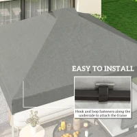 Outsunny Wymiana dachu pawilonu UV50+ wodoodporna z 8 otworami odpływowymi 3 x 3 m, jasnoszary(m-6)