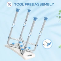 HOMCOM 44-51.5cm Aluminium Frame Shower/Bath Stool - Light Blue(m-5)