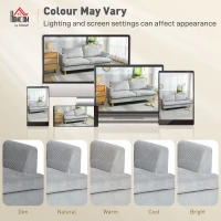 HOMCOM Sofa 3-osobowa, kanapa z podłokietnikami, tapicerowana sztruksowa sofa do salonu jasnoszara(m-8)