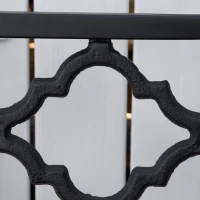 Outsunny Banco de jardim 2 lugares em ferro fundido estilo antigo com apoios de braço e encosto, 128 x 58,5 x 89 cm, preto(m-4)