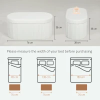 Taburet cu Spațiu de Depozitare Pliabil HOMCOM, Bancă Modernă Tapițată cu Catifea, Suport pentru Picioare cu Compartiment de 72L pentru Sufragerie și Dormitor, 76x38x35 cm, Crem(m-3)