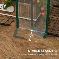 Outsunny Mini-szklarnia, 3 poziomy, 6 metalowych półek, 2 otwory, plandeka z tworzywa sztucznego, przezroczysta(m-7)