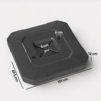 Outsunny Base para Chapéu de Sol de 2 Peças em HDPE Recarregável com Água 80 kg ou Mistura de Areia e Água 105 kg Preto(m-3)