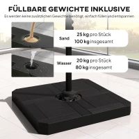 Outsunny Alu Ampelschirm  Ø244cm Sonnenschirm mit Kurbel Ständer Wasserabweisend 360° drehbar Dunkelgrau(m-4)