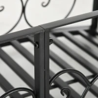 Outsunny 184cm Metal Arch Garden Garden Bridge, Safety Siderails, Arc Footbridge for Garden Creek, Stream, Pond, Black(m-8)