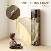 HOMCOM 260 Narrow CD Storage Unit - Rustic Brown(m-6)