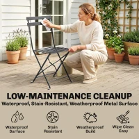 Outsunny 2er-Set klappbare Gartenstühle mit Lamellensitz(m-4)