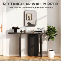 HOMCOM Rectangular Wall Mirror with HD Glass - Black(m-4)
