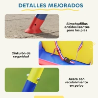 AIYAPLAY Columpio para Bebés 3 en 1 con Cuerdas Ajustables Cinturón de Seguridad Marco de Acero Plegable Azul(m-7)