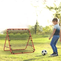 HOMCOM Plasă de revenire din metal unghi reglabil și 20 de corzi elastice pentru antrenament fotbal, tenis, handbal 96x80x96(m-2)