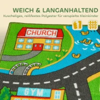 AIYAPLAY Krabbelmatte Baby, Spielmatte 160x100x0,5cm, Krabbeldecke mit Rutschfester Unterseite Stadtmotiv für Kinderzimmer(m-8)