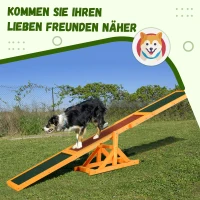 PawHut Hundewippe für Agility Training, rutschfest, bis 50 kg belastbar, 180 x 30 x 30 cm(m-6)