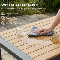 Outsunny Zestaw mebli ogrodowych aluminiowych dla 4 osób, wodoodporny, głębokie siedziska z sofą, fotelami i stolikiem(m-7)