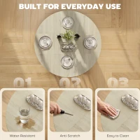 HOMCOM Składany stół, stół z funkcją składania i otwartą półką, mobilny stół kuchenny do jadalni, małych przestrzeni, naturalny(m-6)