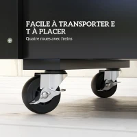 Outsunny Jardinière sur roulettes - jardinière rectangulaire - inserts d'irrigation, feutre de drainage inclus - noir(m-5)