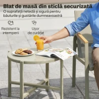 Outsunny Set Canapea de Exterior cu 2 Fotolii, Verde(m-7)