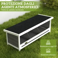 PawHut Nido per Galline a 3 Aree con Base Rialzata e Tetto, in Legno e Bitume, 95x37x34 cm, Grigio(m-6)
