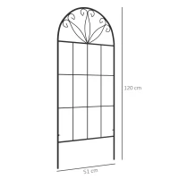 Outsunny Treliça de jardim conjunto de 2 suporte para plantas trepadeiras em metal - 51 x 120 cm preto(m-3)