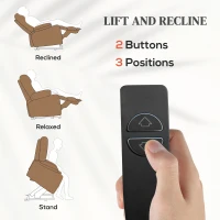 HOMCOM Fotel relaksacyjny z funkcją podnoszenia, elektryczny, 90x75x100 cm, Brązowy(m-4)