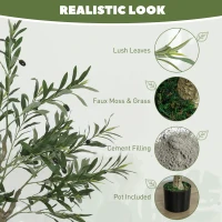 HOMCOM Set of Two Silk Leaf Artificial Olive Trees(m-4)