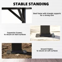 Outsunny Pawilon 3,8x3m Wodoodporny Stabilny Zimowy Pawilon Ogrodowy z Podwójnym Dachem, Zasłony, Siatka na Komary, Haki, Ciemnoszary(m-6)