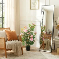 HOMCOM 90cm Artificial Rose Tree, Decorative Fake Plant with 344 Silk Leaves 17 Flowers for Outdoor Indoor Decor, Pink(m-2)