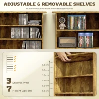 HOMCOM 360 CD Storage Unit - Rustic Brown(m-5)