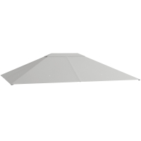 Outsunny Capa de Reposição para Pavilhão Tecido Poliéster Alta Densidade 180 g/m² Anti UV 3x4 m Cinza Claro