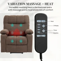 HOMCOM Fotel relaksacyjny z funkcją podnoszenia, elektryczny, 90x75x100 cm, Brązowy(m-5)