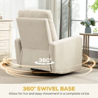 HOMCOM Fotel Relaksacyjny z Pokryciem Fleece, Regulowane Oparcie, Fotel Tapicerowany, Stal, Beżowy(m-7)