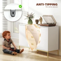 HOMCOM Modern White and Gold Sideboard(m-7)