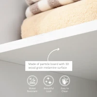 HOMCOM Open Wardrobe on Wheels, Rolling Garment Rack with Hanging Rail and Storage Shelves for Bedroom, Changing Rooms, White(m-16)