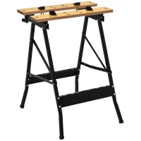 DURHAND Banc pliant de prindere cu 4 menghine, masă de lucru, sarcină 100 kg, 62,5x60,5x78,5cm, negru(m-5)