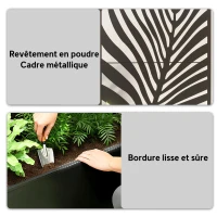 Outsunny Jardinière avec treillis, bac à fleurs, avec brise-vue, pour plantes grimpantes, métal, 90 x 40 x 180 cm, noir(m-6)