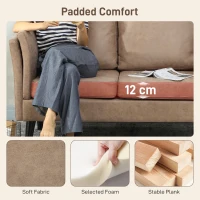 HOMCOM Two-Seater Leathaire Sofa - Light Brown(m-5)