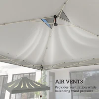 Outsunny Wymiana dachu pawilonu UV50+ wodoodporna z 8 otworami odpływowymi 3 x 3 m, jasnoszary(m-5)