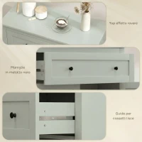 HOMCOM Sideboard Storage Cabinet, Modern Kitchen Cupboard with Adjustable Shelf, Drawer and Double Doors, Green(m-7)