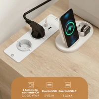 HOMCOM Mueble para Impresora con Estación de Carga y Ruedas 5 Cajones Puertos USB Estante Ajustable Natural(m-4)