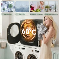 HOMCOM 4kg Vented Tumble Dryer with 5 Drying Mode, 800W Compact Freestanding Front Tumble Dryer Black(m-7)