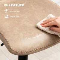 HOMCOM Bar Stools Set of 2, PU Leather Barstools with Backrest and Footrest for Kitchen, Counter, Breakfast Bar, Light Brown(m-7)