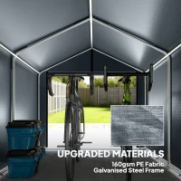 Outsunny Namiot Garażowy 2,2 x 1,6 m Wodoodporny Namiot na Narzędzia z Drzwiami na Zamek Stalową Ramą, UV-Odporny Ciemnoszary(m-4)