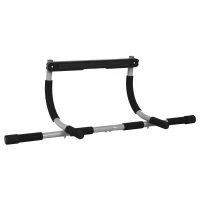 HOMCOM Doorway Pull up Bar, Door Frame Chin up Push up Bar for Home Gym Upper Body Workout, No Drilling or Screws, Grey(m-11)