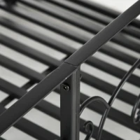 Outsunny 184cm Metal Arch Garden Garden Bridge, Safety Siderails, Arc Footbridge for Garden Creek, Stream, Pond, Black(m-9)