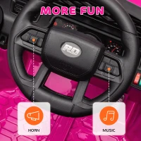 AIYAPLAY Elektryczny Samochód Dla Dzieci 12V z Pilotem 2,4 GHz, Klakson, LED, Muzyka, USB, Płynny Start, Amortyzowane Koła, Prędkość do 5 km/h, Dla Dzieci 3-8 lat, Różowy(m-8)