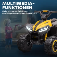 HOMCOM Elektro Quad dla dzieci, 12V, USB, Żółty(m-8)