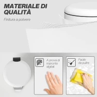 HOMCOM Coș de Gunoi cu Pedală 30L, cu Capac cu Închidere Lentă, din Metal și PP, 36x30x63.5 cm, Alb Crem(m-6)