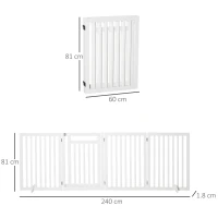 PawHut Grilaj pentru animale de companie, grilaj protecție scări, grilaj de protecție, 4 piese, pliabil, Alb(m-3)